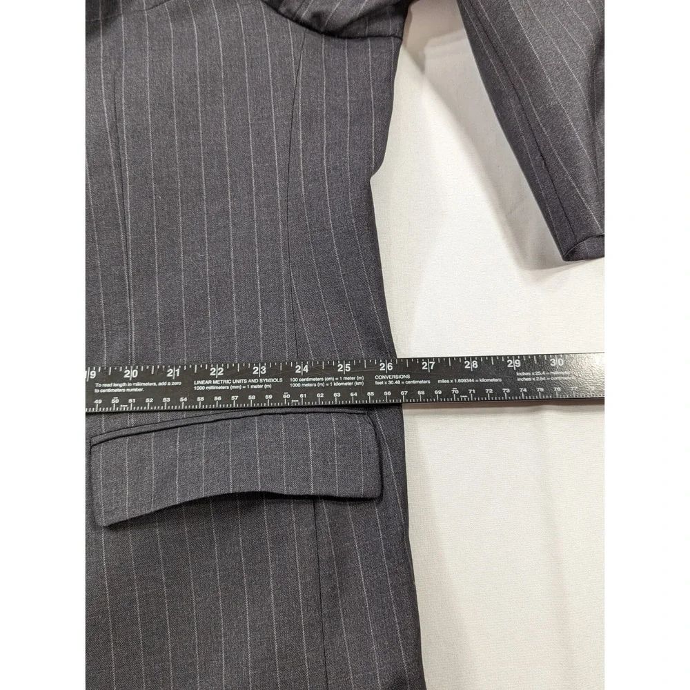Hart Schaffner Marx Wool Blazer Suit Jacket Sport Coat 52R‎ Dark Gray Pinstripe